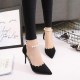 2020 spring and summer new high-heeled shoes high-heeled sexy word buckle chain fine heel shallow matte women's sandals