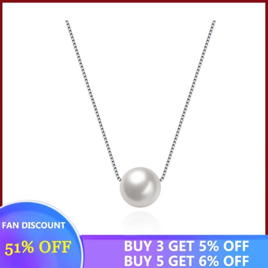 SILVERHOO 925 Sterling Silver Shell Pearl Women Necklaces Elegant Creative Fine Jewelry Wedding Couple Imitation Pearls Pendant