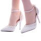 Summer new white pearl rhinestone wedding shoes super high heel stiletto wedding shoes pointed toe bride female sandals